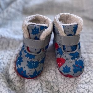 Baby BOGS Elliot Waterproof Boots Size 2 Happy Leaf Infant Gray Shoe